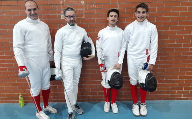 Equipo masculino formado por Luis M. Merino, Alfonso Calderón, Rodrigo Hernan y Alejandro Díaz 