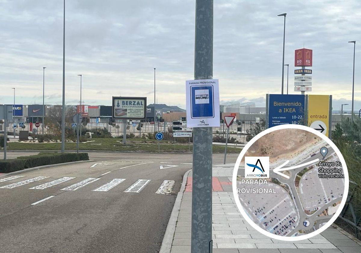 La parada de bus de Rio Shopping se traslada unos metros durante Navidad
