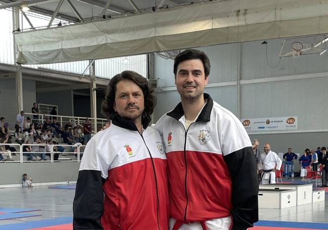 Andrés de la Fuente y Adrián Lueje durante el campeonato