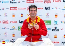 Adrián Lueje y su triplete de medallas