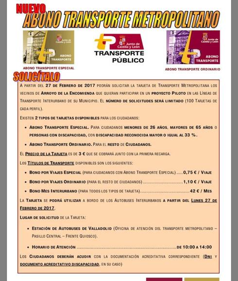 Transporte metropolitano en Arroyo. 