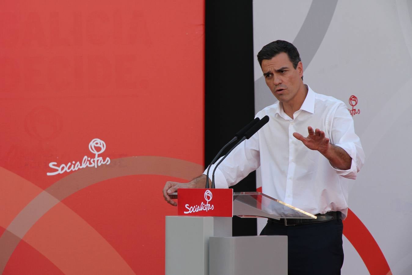 El secretario general del PSOE Pedro Sánchez, en Grajera (Segovia)