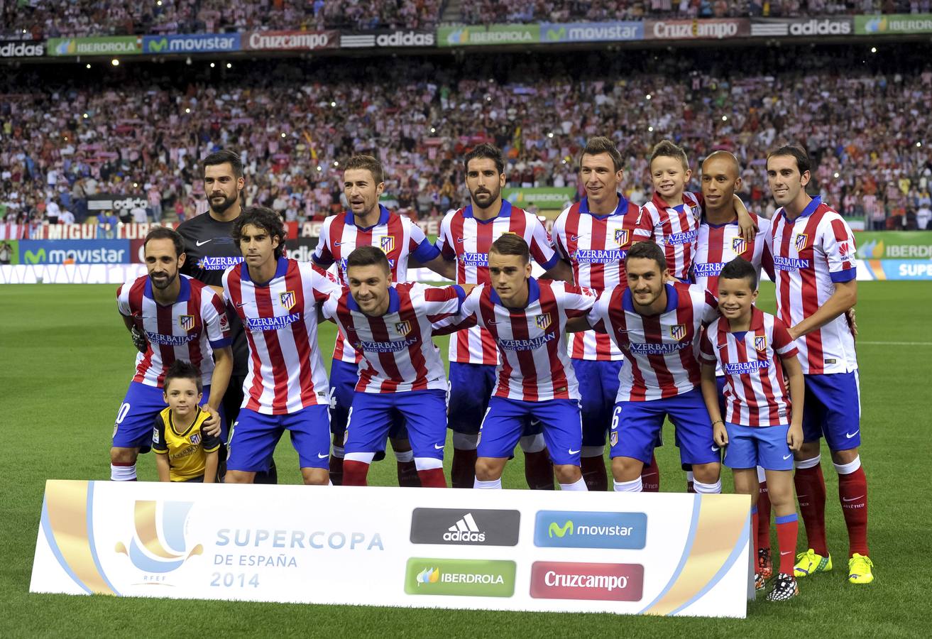 El Atlético, antes del partido.