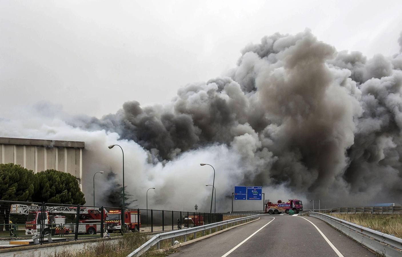 Incendio en la fábrica de Campofrio en Burgos