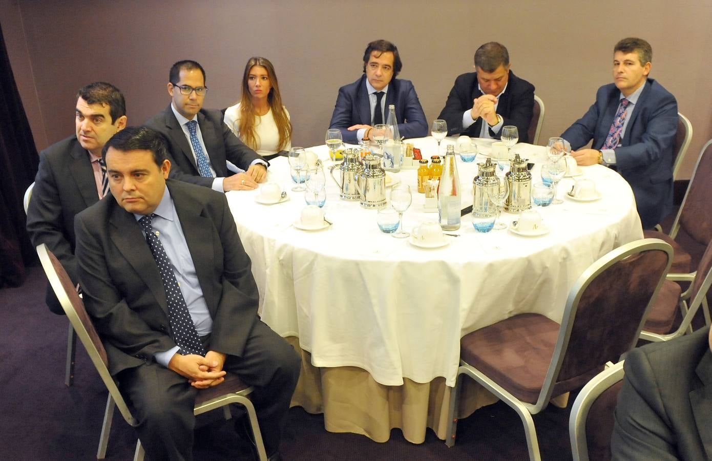 Carlos Rey (Morteros Tudela Veguín), Fernando Anta (Banco Mediolanum), Ángel Mateos (Banco Sabadell), Silvia Herrero (Iberdrola), Manuel Salgado (El Norte), José Manuel Méndez (alcalde de Arroyo) y Alfredo Hontañón (Banco Sabadell).