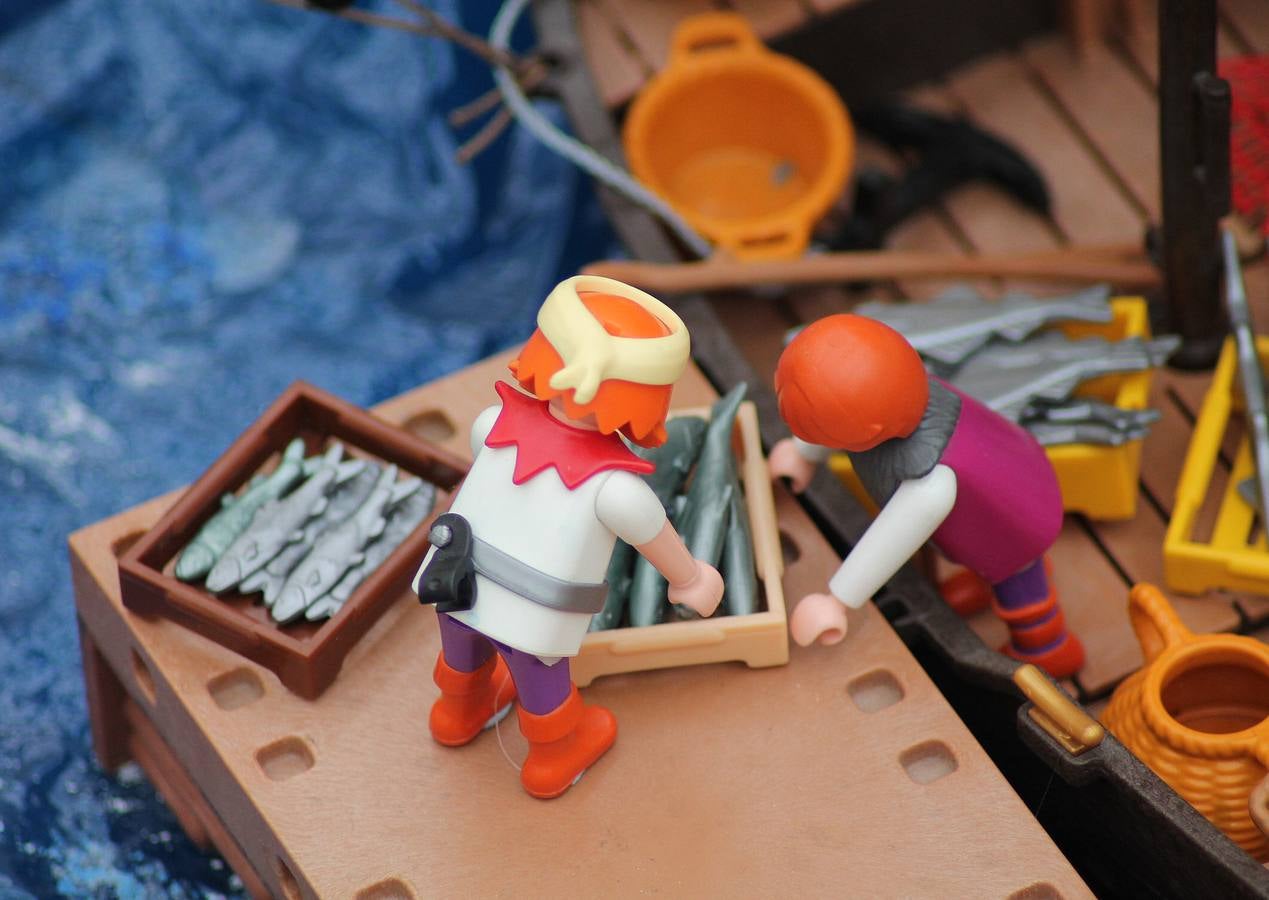 Belén con muñecos de Playmobil en la Residencia Universitaria Fuenleal de Valladolid