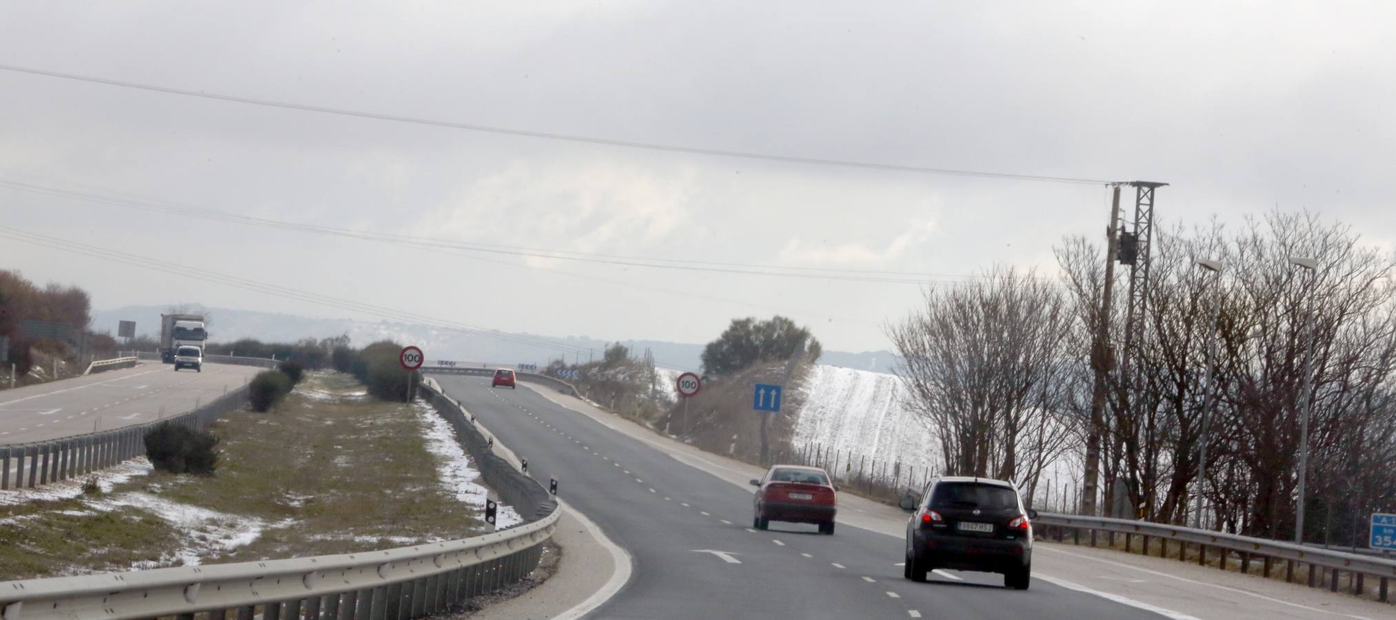 Nieve en el término de Tudela de Duero.