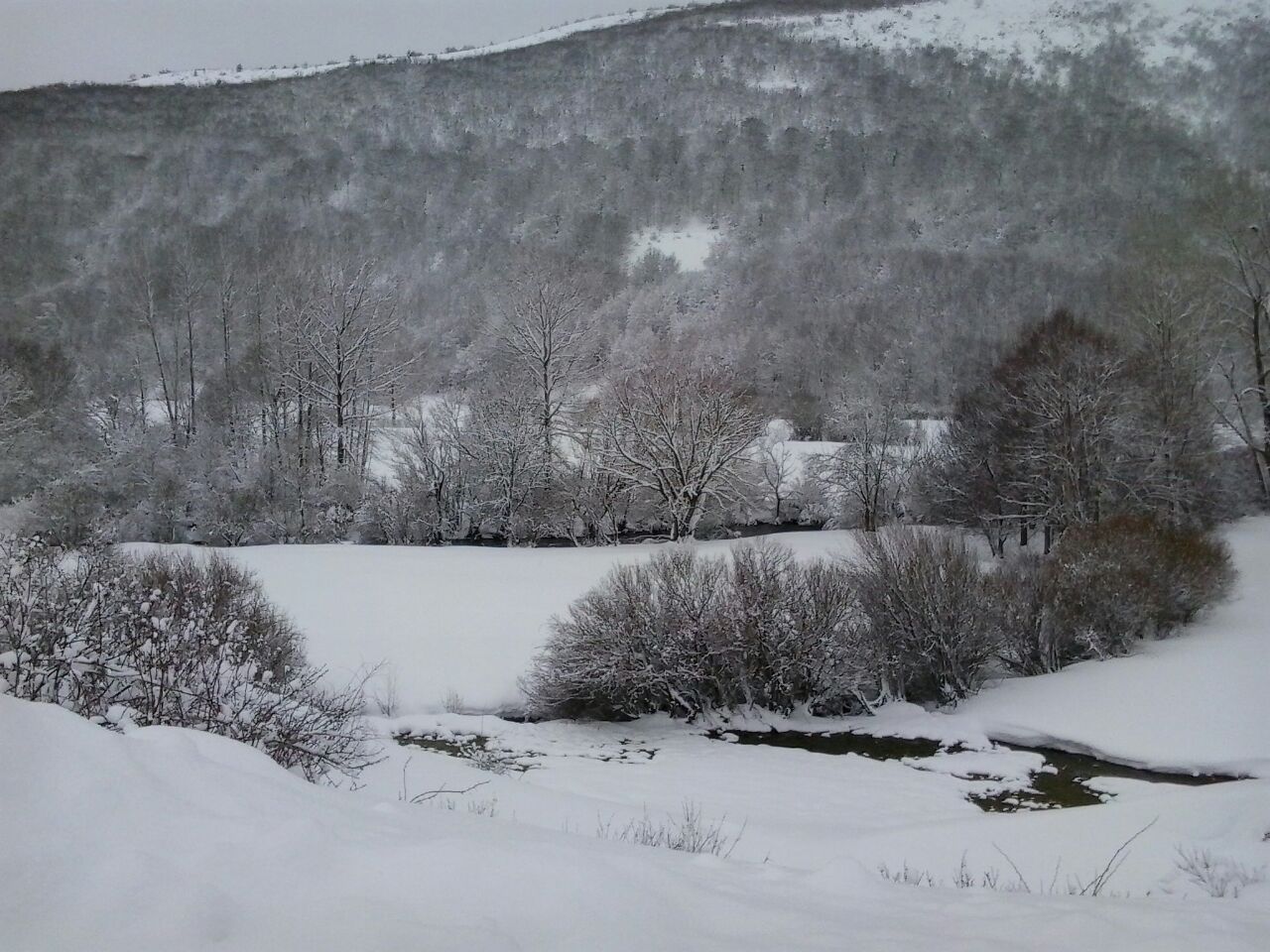 Impresionante nevada en la localidad leonesa de Cofiñal