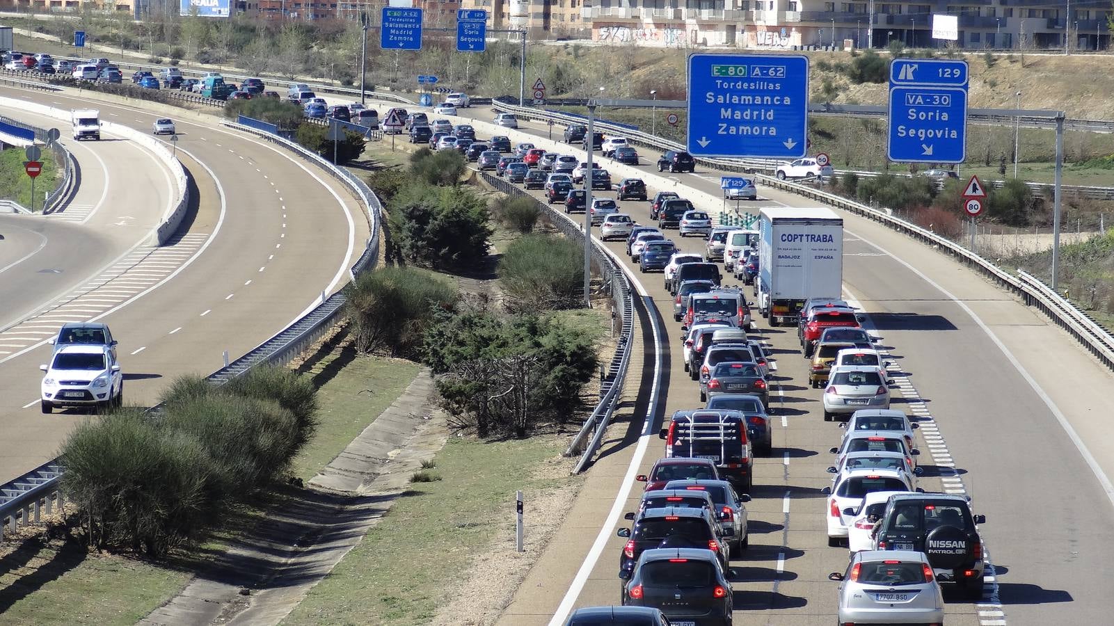 Un accidente en la A-62 a la altura de Geria (Valladolid) provoca retenciones