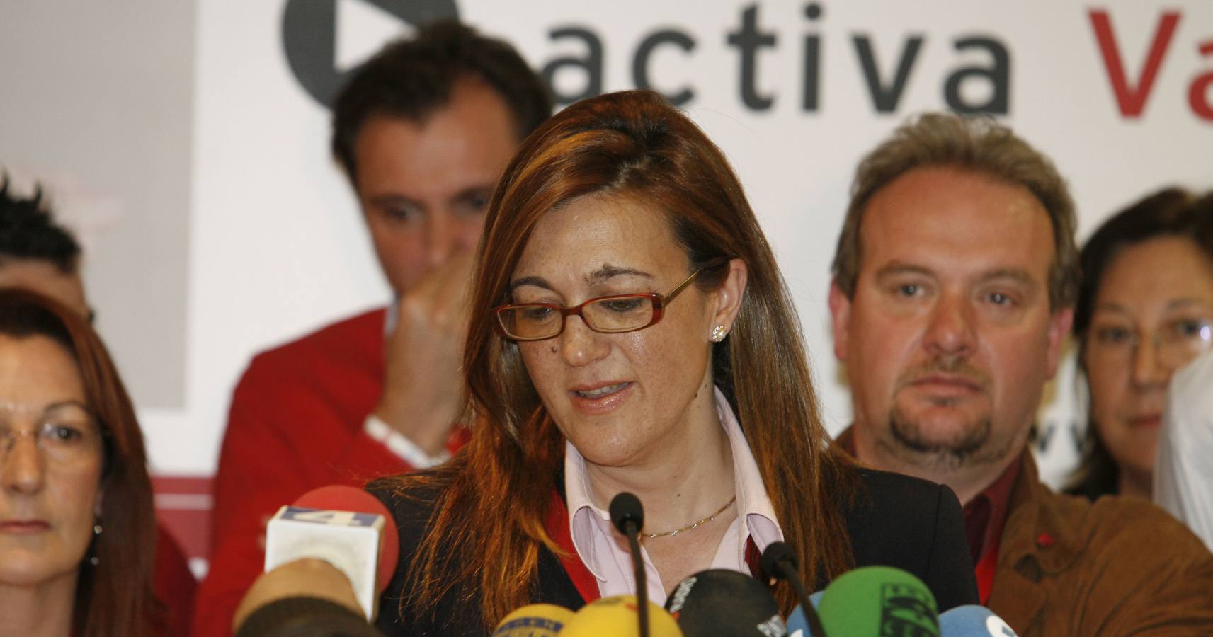 La candidata socialista a la Alcaldía de Valladolid, Soraya Rodríguez, comparece ante los medios tras conocer los resultados electorales.