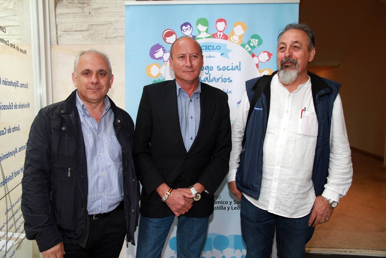 Fermín Pinto y José Isern, del sindicato CSI-CSIF, y José Andrés Orejana, de Comisiones Obreras.