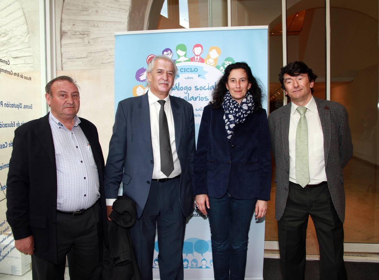 Agapito San Juan y José Luis de Vicente, de la Federación Empresarial, Laly Herrero de la Federación de la Mujer Rural y Eugenio Hurtado, jefe de la Oficina de Trabajo.