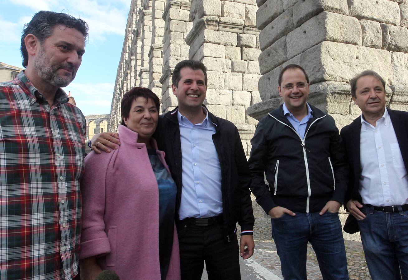 El candidato socialista a la Presidencia de la Junta, Luis Tudanca, en el acto público celebrado en Segovia.