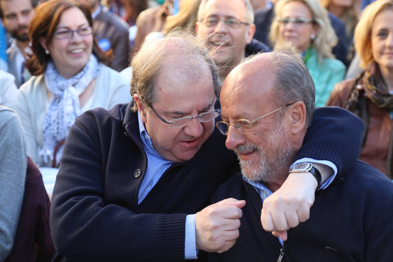 Los candidatos a la Junta por el PP, Juan Vicente Herrera, y al Ayuntamiento de Valladolid, Francisco Javier León de la Riva.