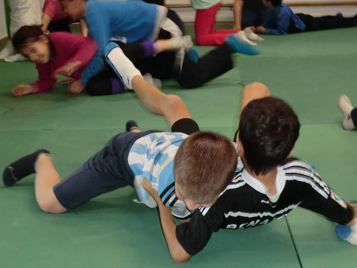 Alumnos del Miguel Delibes practican judo y balonmano con deportistas de élite