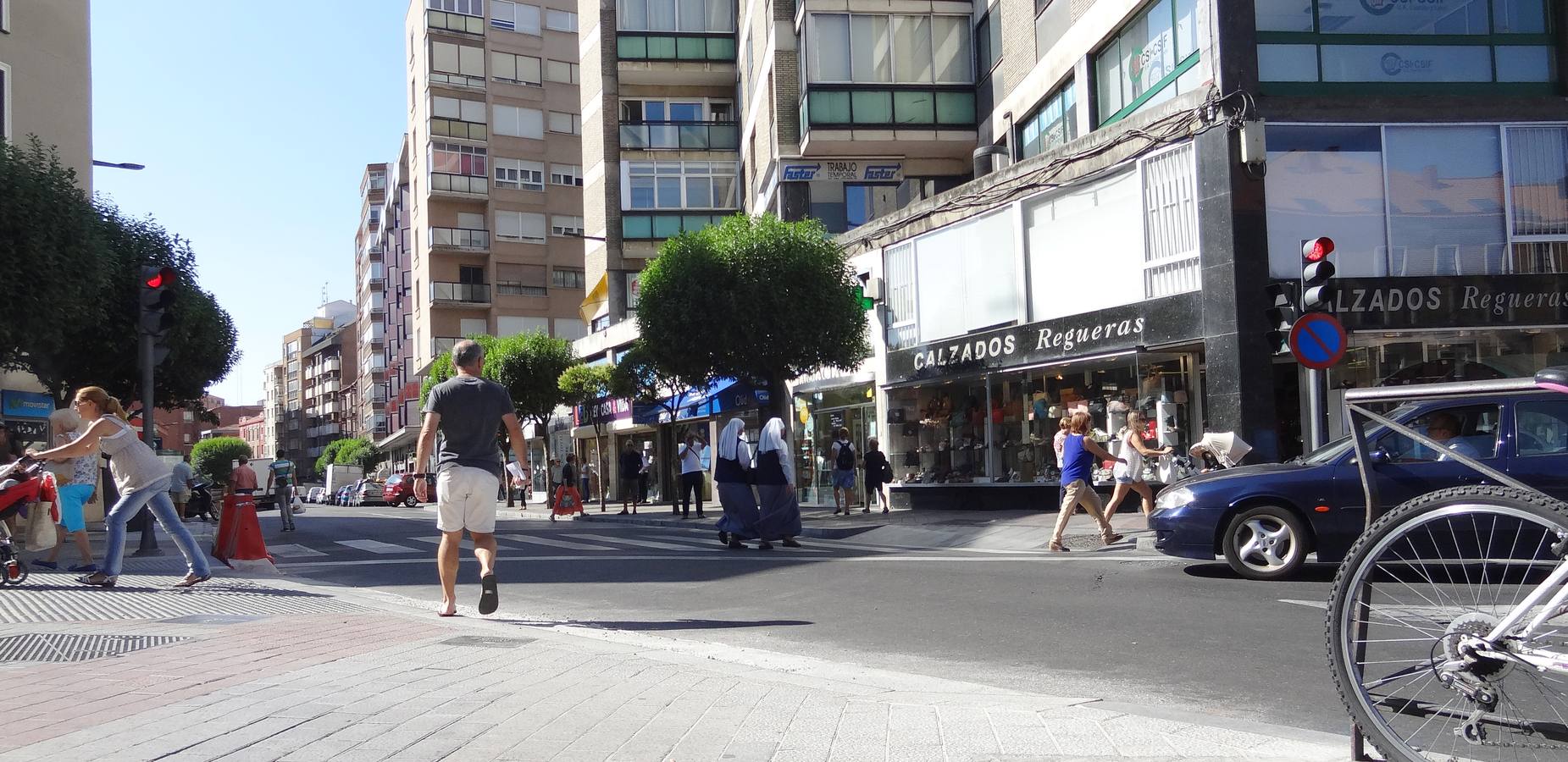 Obras en la plaza de España para modificar los pasos de peatones
