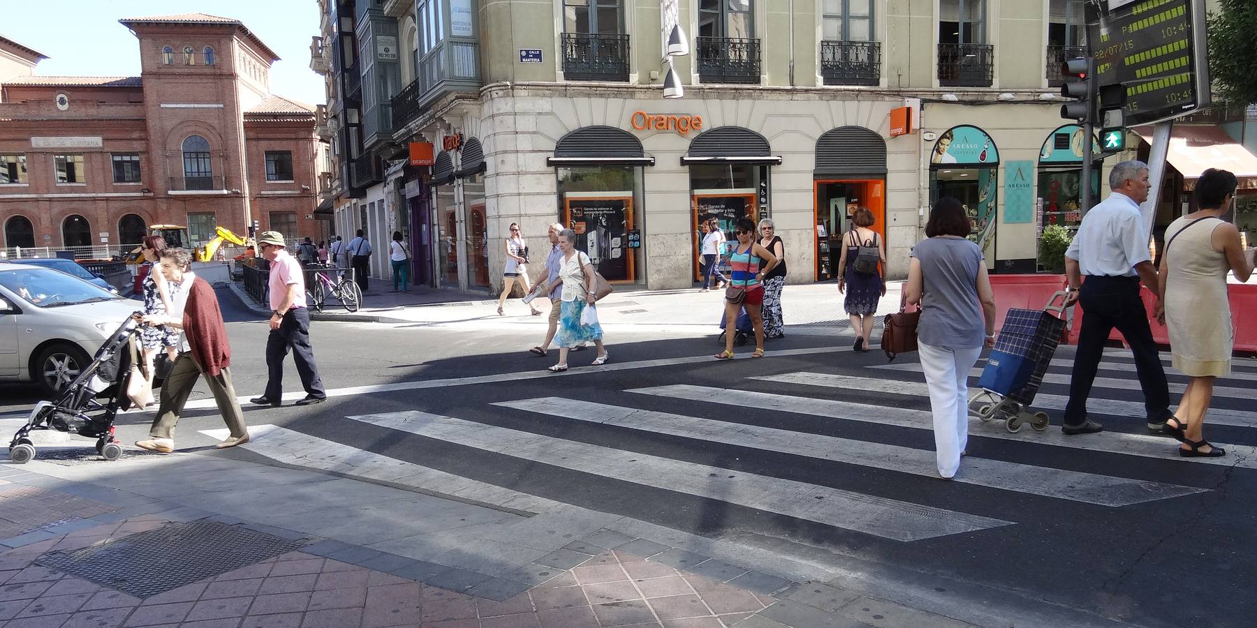 Obras en la plaza de España para modificar los pasos de peatones