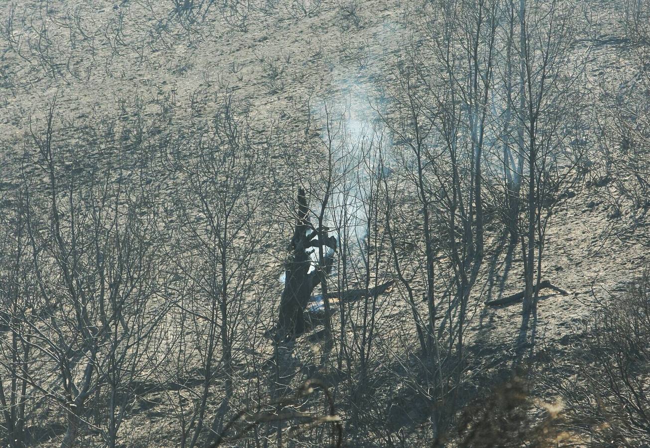 Incendio en la localidad de Vega de Espinareda (León)