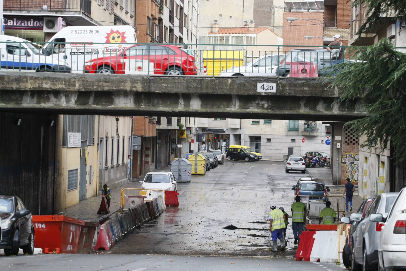 Una fuerte tormenta provoca inundaciones en Salamanca