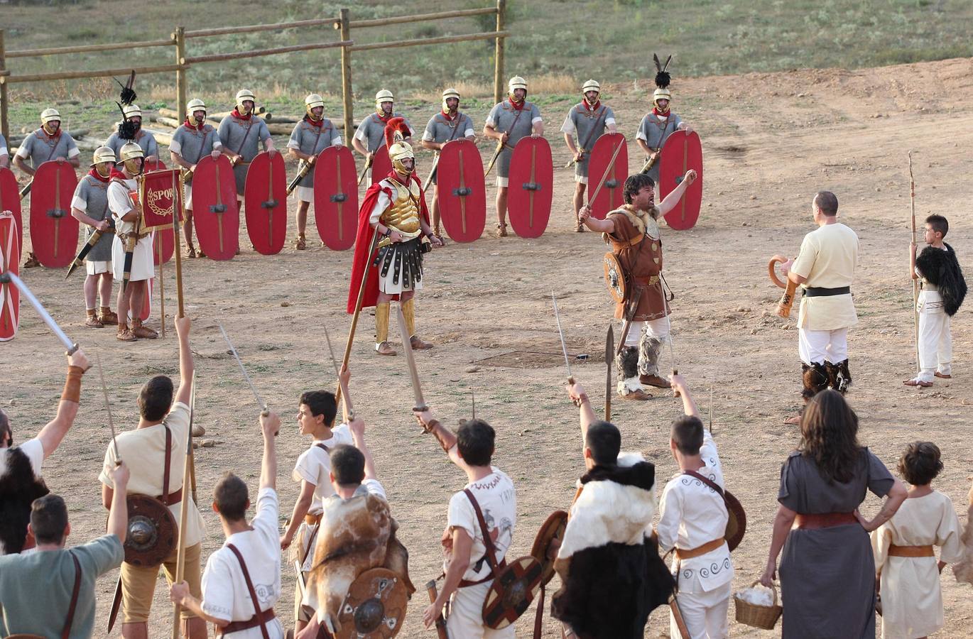 Representación del cerco de Escipión a Numancia.