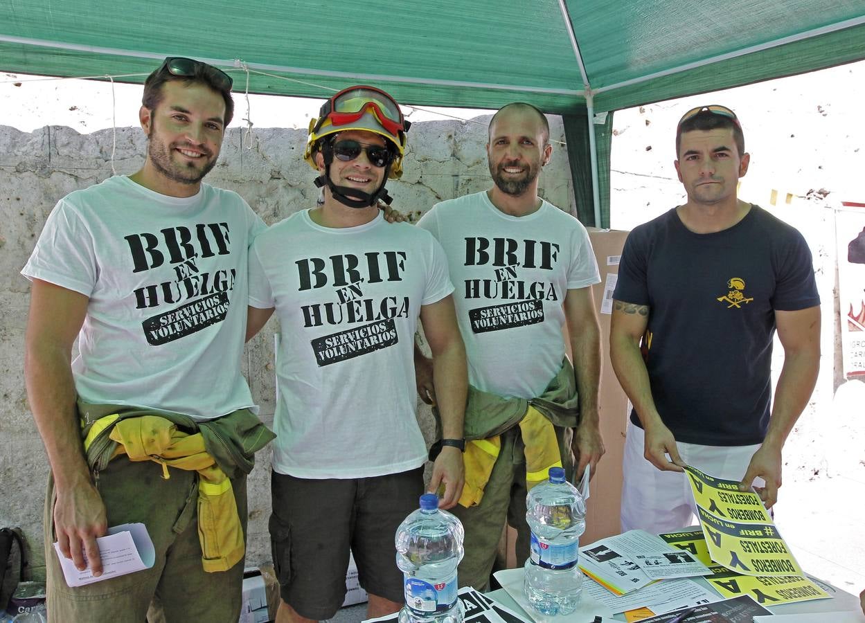 Brigadistas forestales recogen firmas en la calle Santiago de Valladolid