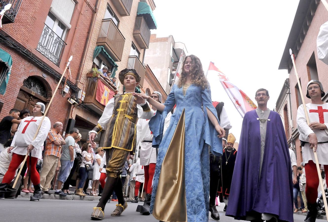 Recreación de la entrada en Medina de la reina (niña) Isabel la Católica y su hermano Alfonso