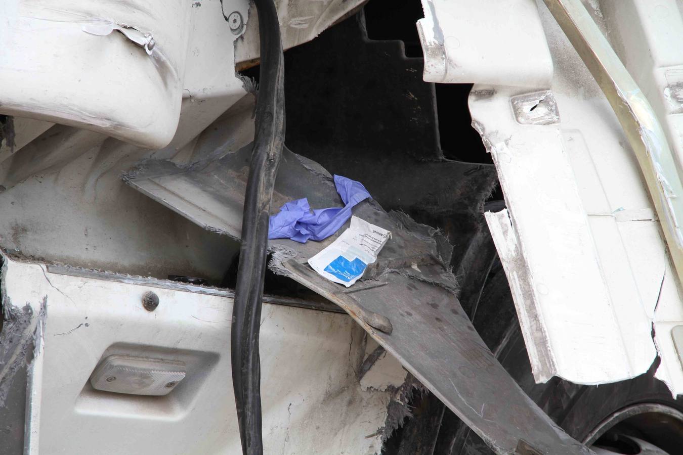 Dos camiones colisionan en la travesía de Campaspero (Valladolid)