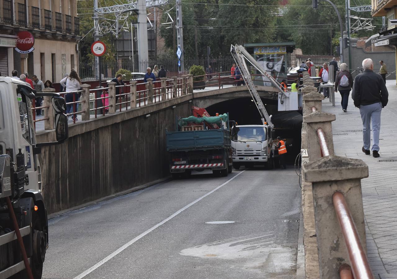 Atascos por las obras en el túnel de Labradores
