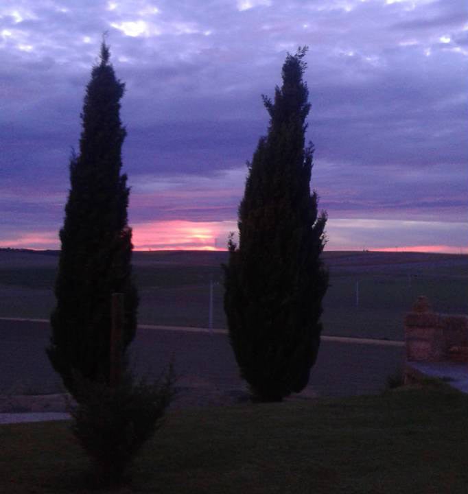 Puesta de sol en Ventosa de la Cuesta (Valladolid).