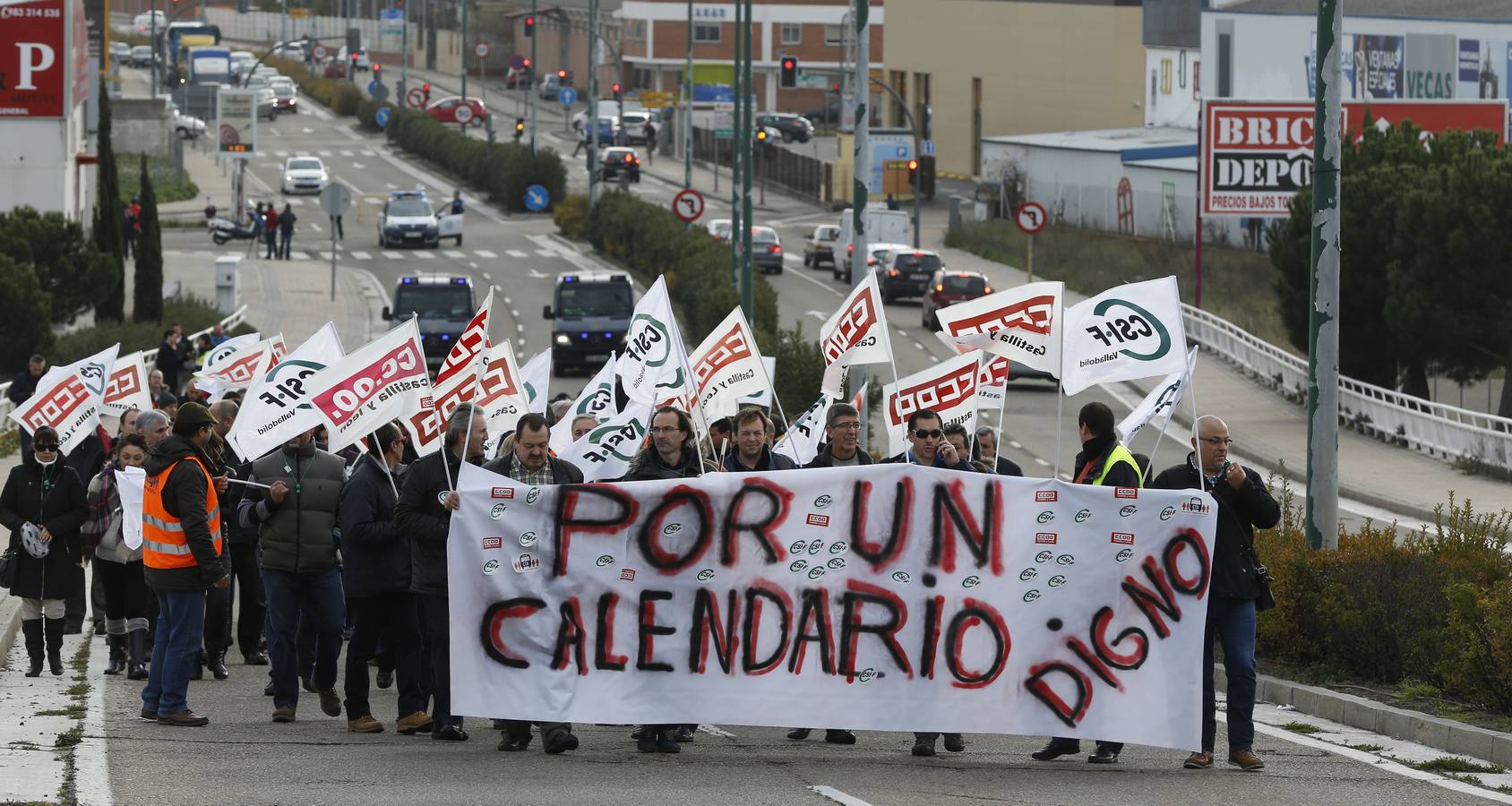 Protesta de los trabajadores de Auvasa