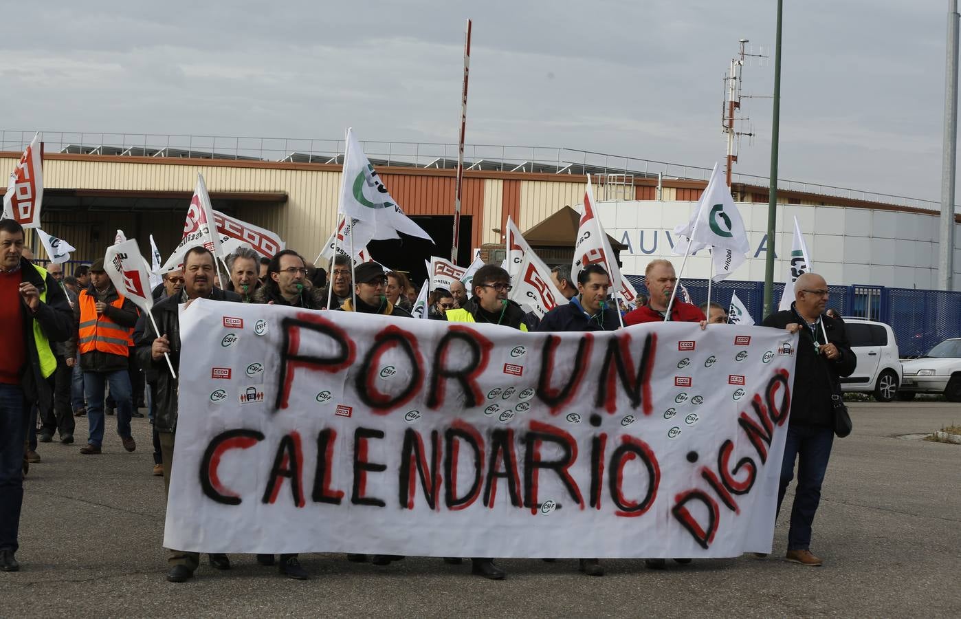 Protesta de los trabajadores de Auvasa