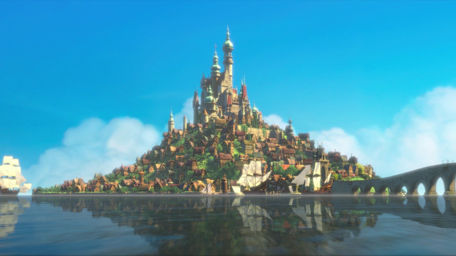 Enredados. El Mont- Saint Michelle sirvió de clara inspiración para el castillo de la película.