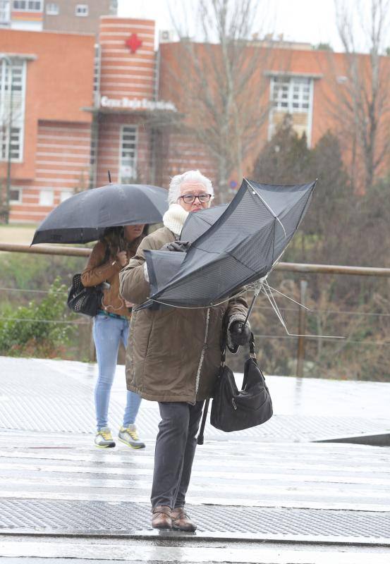 Temporal de lluvia y viento en Valladolid