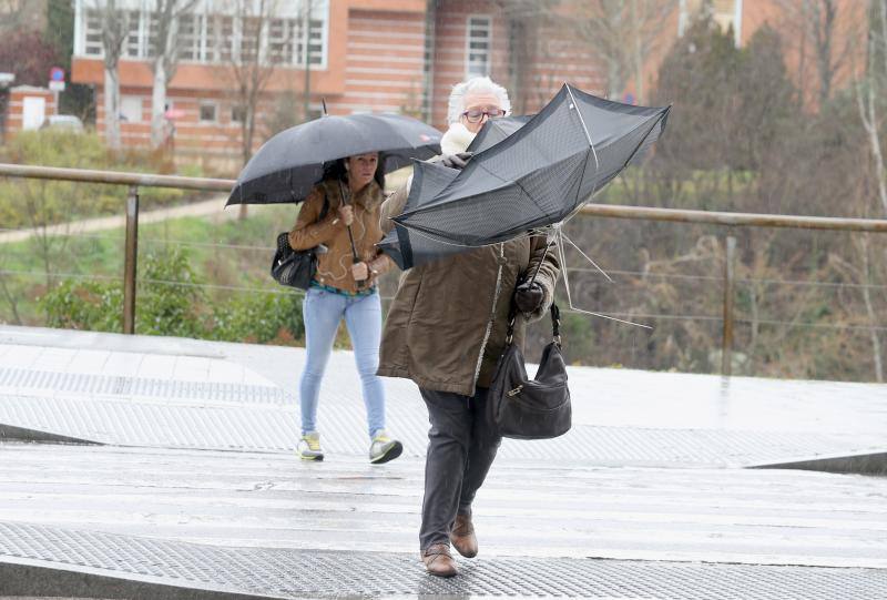 Temporal de lluvia y viento en Valladolid