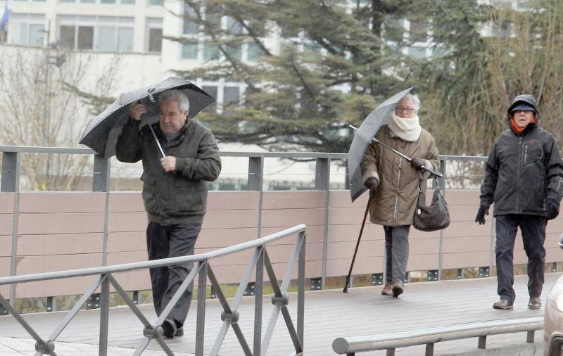 Temporal de lluvia y viento en Valladolid