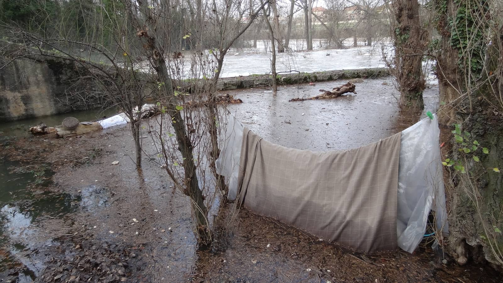 El caudal del Esgueva sigue creciendo a su paso por Valladolid