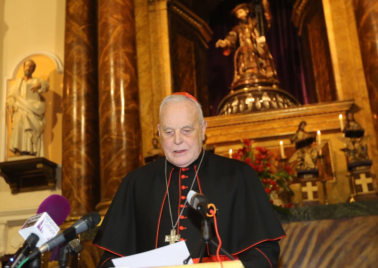 Carlos Amigo pronuncia el pregón de la Semana Santa de la cofradía de Nuestro Padre Jesús Nazareno