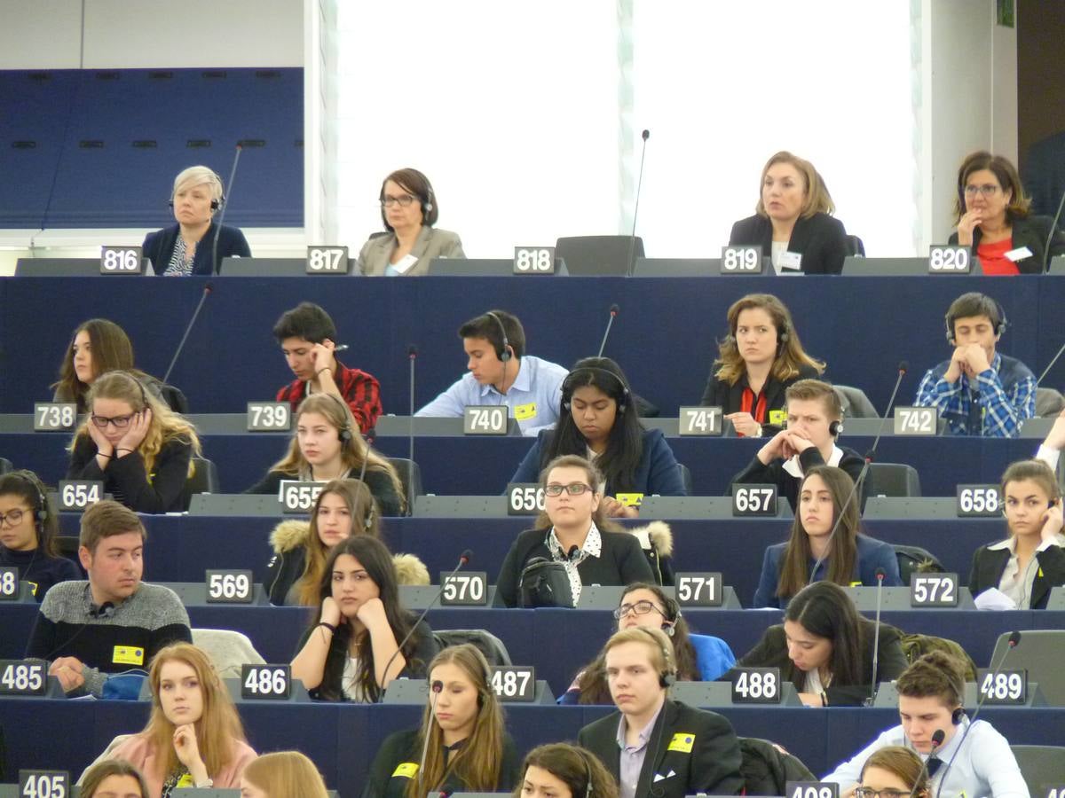 Alumnos del IES Pinar de la Rubia participan en el encuentro Euroscola en Estrasburgo