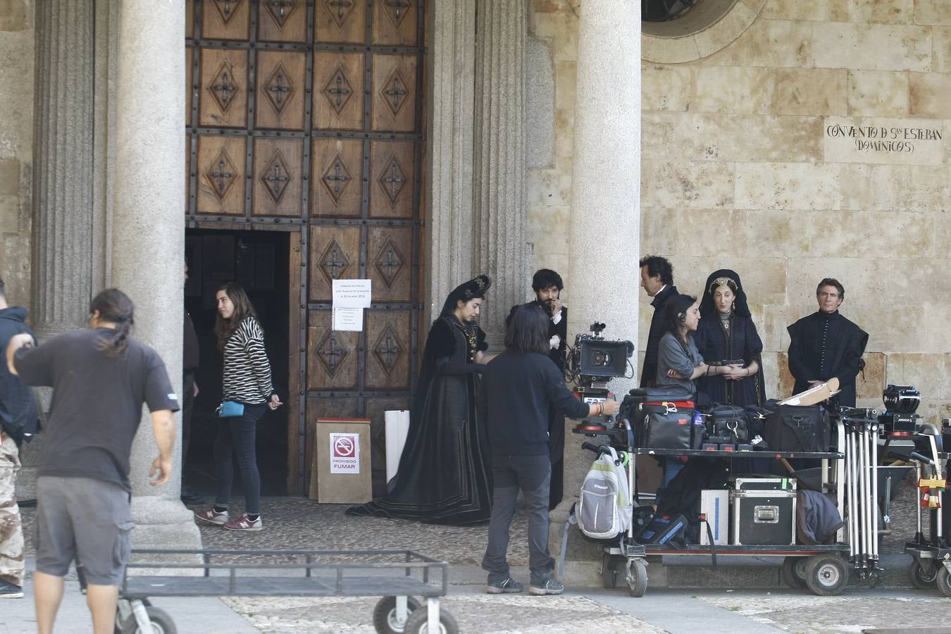 Segundo día de rodaje de la serie de televisión 'Still Star Crossed' en Salamanca