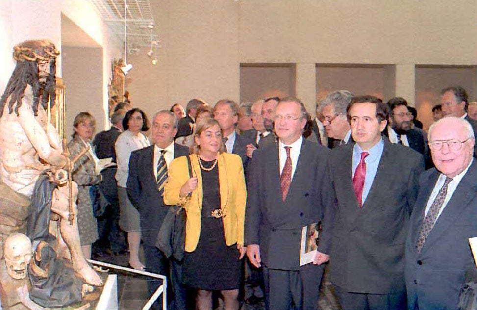15.09.1995 Juan José Lucas, a la derecha, junto al presidente de Flandes, durante la inauguración de la muestra de Las Edades del Hombre en Amberes.