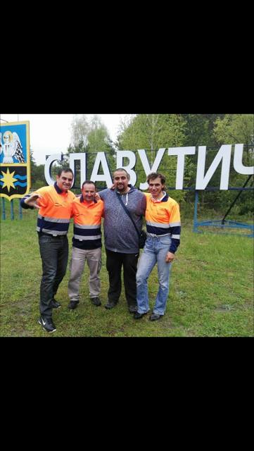 Gruístas vallisoletanos trabajan en la central nuclear de Chernóbil