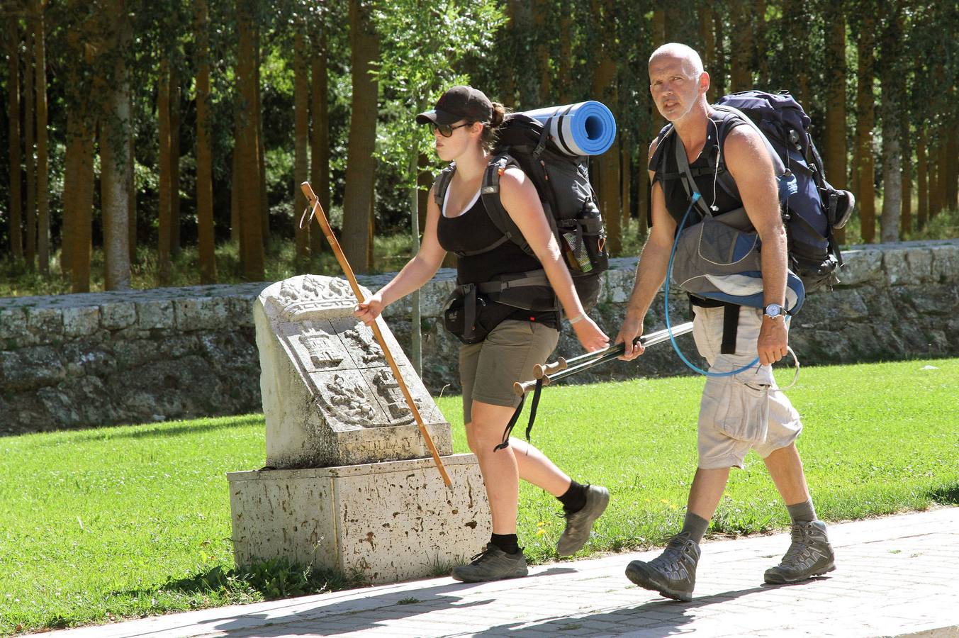 Peregrinos en Carrión de los Condes.