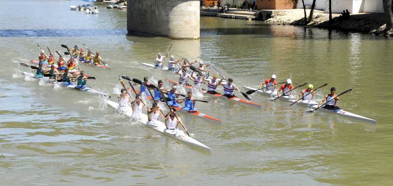 Regata k-4 en el río Pisuerga