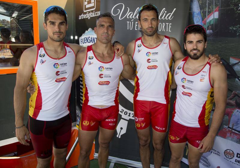 Regata k-4 en el río Pisuerga