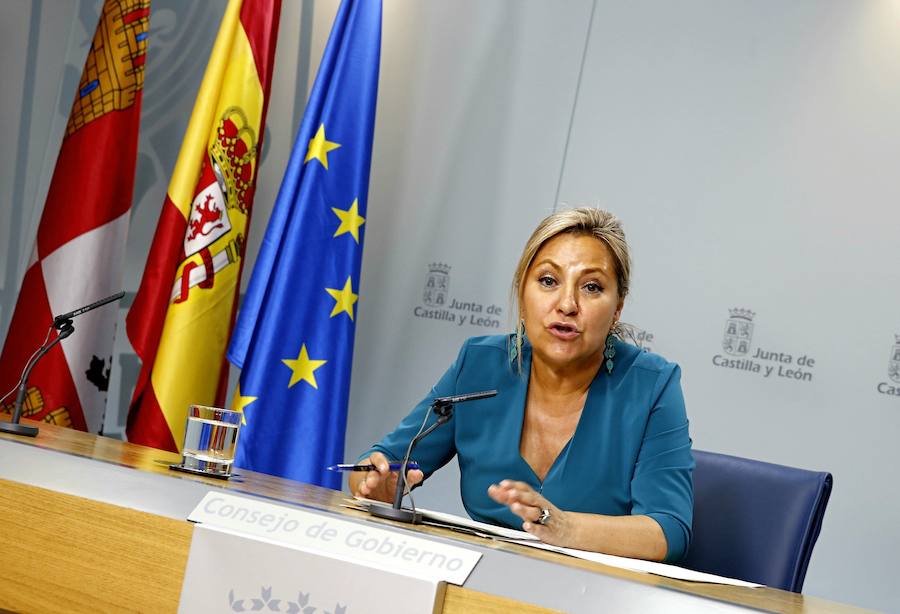 Primera rueda de prensa de Rosa Valdeón como portavoz del Gobierno Regional de Castilla y León. 