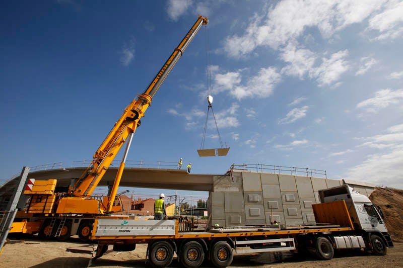 Obras de la pasarela de Los Tres Pasos en Palencia