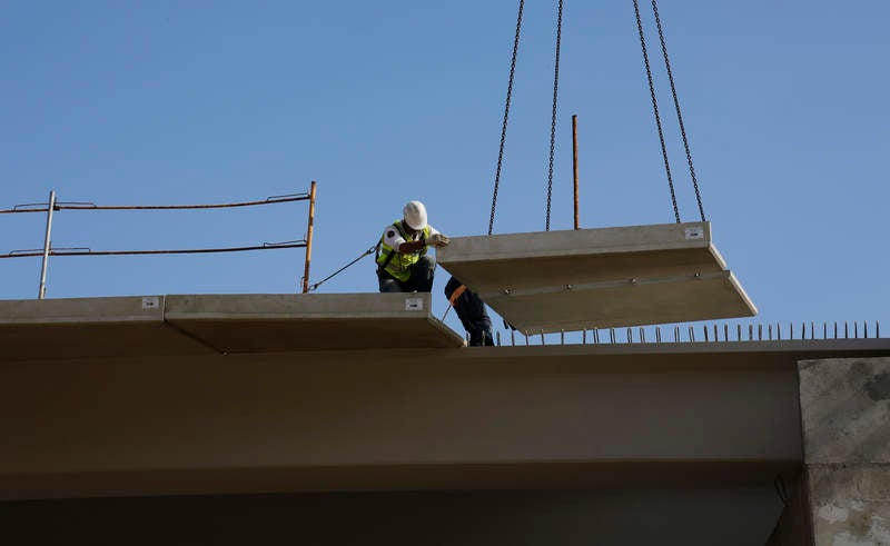 Obras de la pasarela de Los Tres Pasos en Palencia