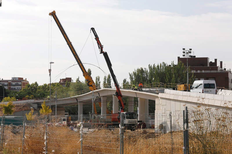 Obras de la pasarela de Los Tres Pasos en Palencia