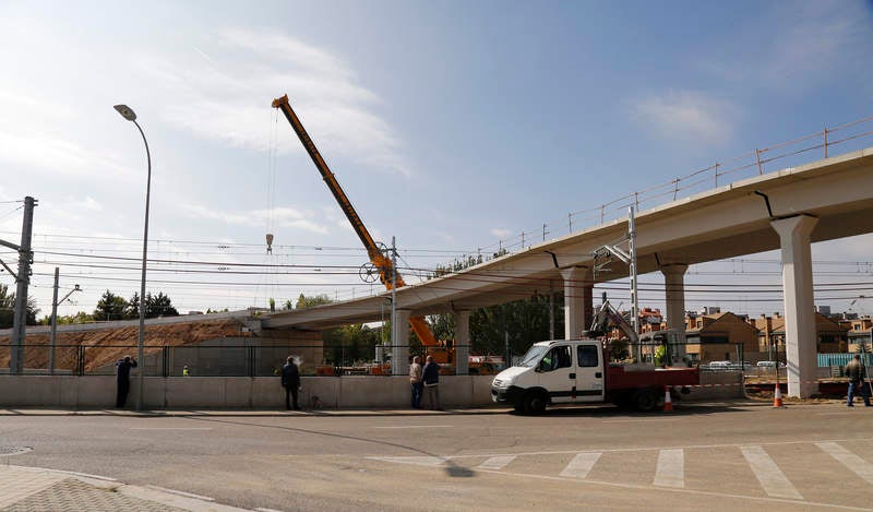 Obras de la pasarela de Los Tres Pasos en Palencia