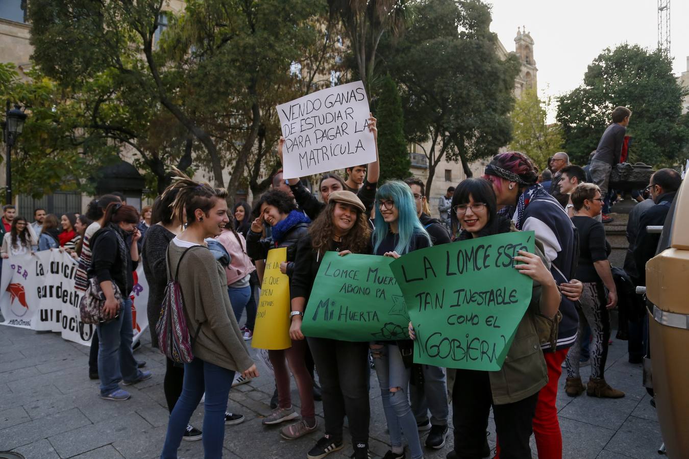 Estudiantes salmantinos secundan la huelga conta la Lomce y las reválidas
